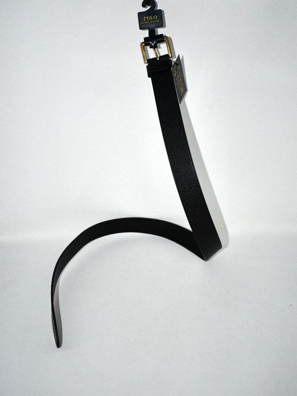 Polo Ralph Lauren Signature Pony Leather Belt in Black Size:34 #405898669001 NWT